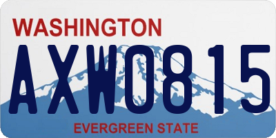 WA license plate AXW0815