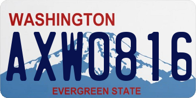 WA license plate AXW0816
