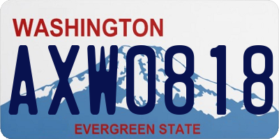 WA license plate AXW0818
