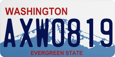 WA license plate AXW0819