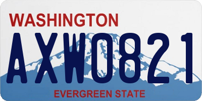 WA license plate AXW0821