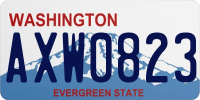 WA license plate AXW0823
