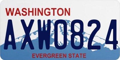 WA license plate AXW0824
