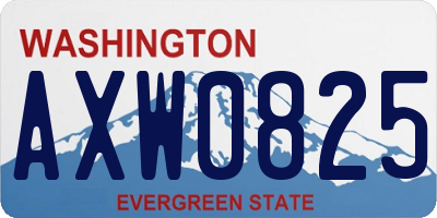 WA license plate AXW0825