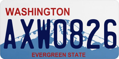 WA license plate AXW0826