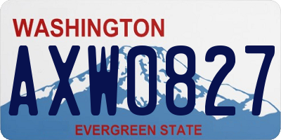 WA license plate AXW0827