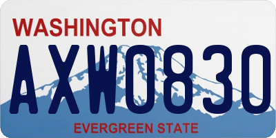 WA license plate AXW0830