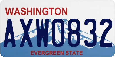 WA license plate AXW0832