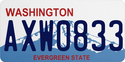 WA license plate AXW0833