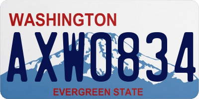 WA license plate AXW0834