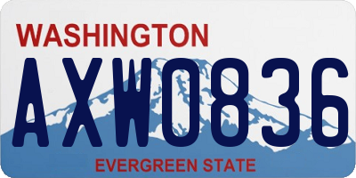WA license plate AXW0836
