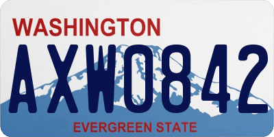 WA license plate AXW0842
