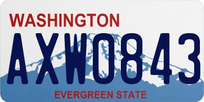WA license plate AXW0843