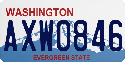 WA license plate AXW0846