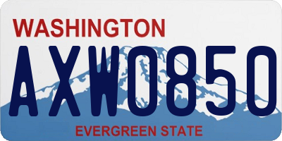 WA license plate AXW0850