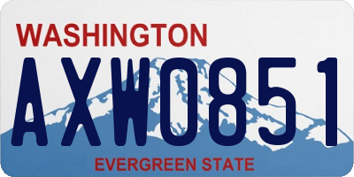 WA license plate AXW0851