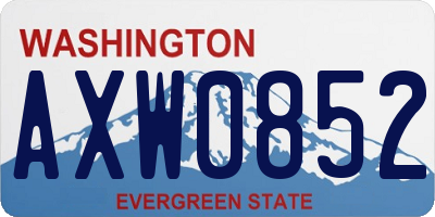 WA license plate AXW0852