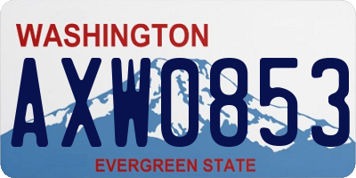 WA license plate AXW0853