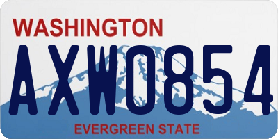 WA license plate AXW0854
