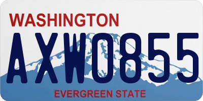 WA license plate AXW0855