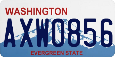 WA license plate AXW0856