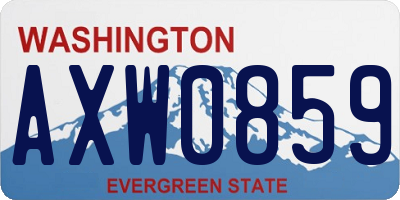 WA license plate AXW0859