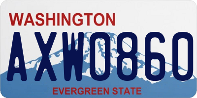 WA license plate AXW0860