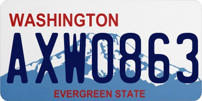 WA license plate AXW0863