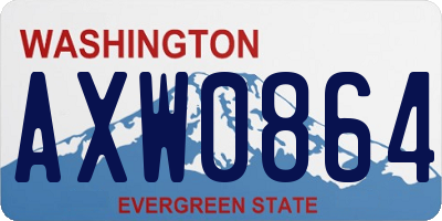 WA license plate AXW0864