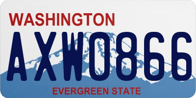 WA license plate AXW0866