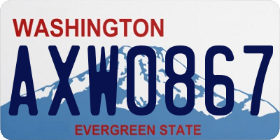 WA license plate AXW0867