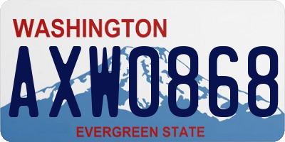 WA license plate AXW0868