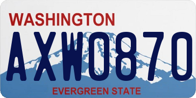 WA license plate AXW0870