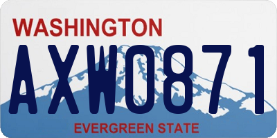WA license plate AXW0871