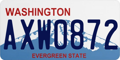 WA license plate AXW0872