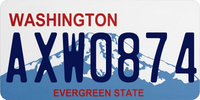WA license plate AXW0874