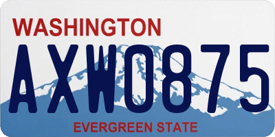 WA license plate AXW0875