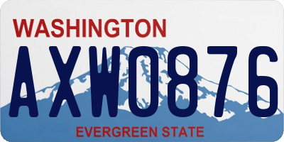 WA license plate AXW0876