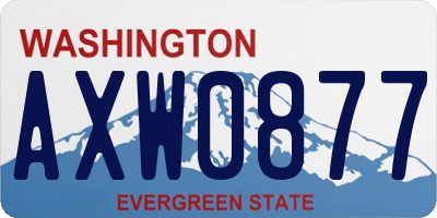 WA license plate AXW0877