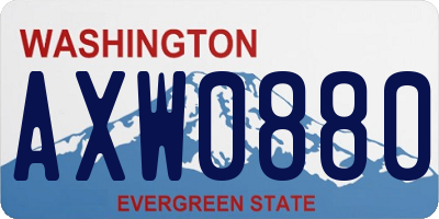 WA license plate AXW0880