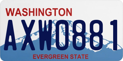 WA license plate AXW0881