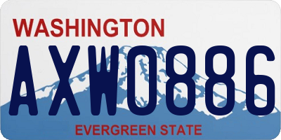 WA license plate AXW0886