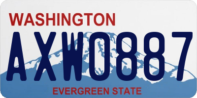WA license plate AXW0887