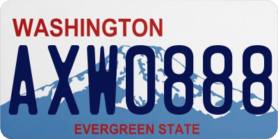 WA license plate AXW0888