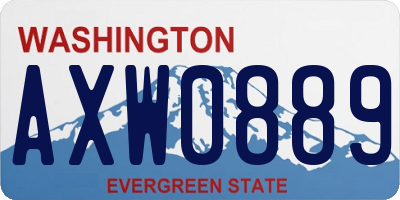 WA license plate AXW0889