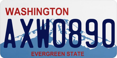 WA license plate AXW0890