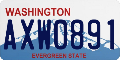 WA license plate AXW0891