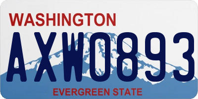 WA license plate AXW0893