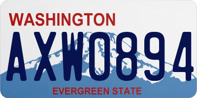 WA license plate AXW0894