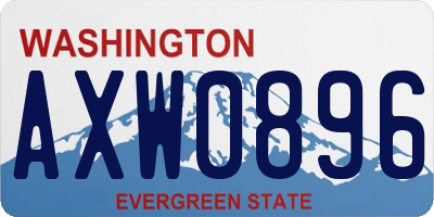WA license plate AXW0896